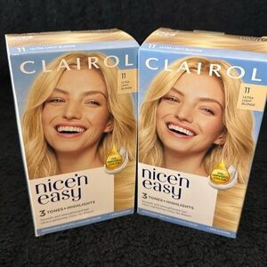2 Boxes Clairol - 11 Ultra Light Blonde - Nice N Easy Permanent Hair Colors